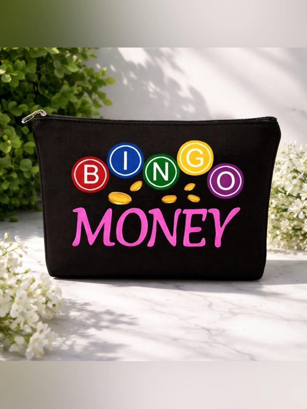 NWT BINGO Zipper Canvas Bag Makeup
